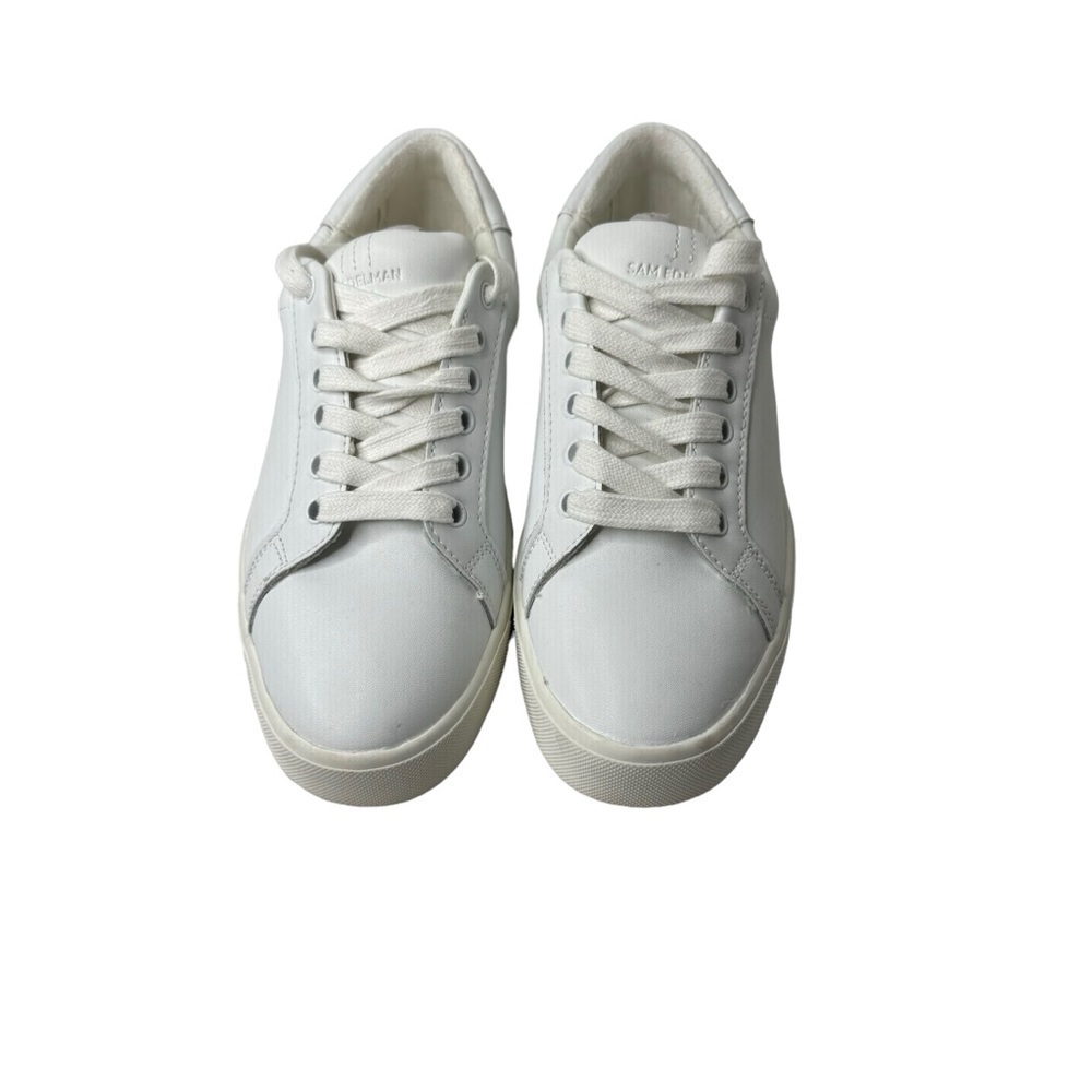 Sam Edelman Ethyl Lace Up Low Top Sneakers Bright White Leather 6.5 - Picture 2 of 9